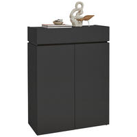 SCHUHSCHRANK Graphitfarben  - Schwarz/Graphitfarben, Design, Holzwerkstoff/Kunststoff (90/121/40cm) - Voleo