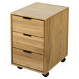 ROLLCONTAINER 38/59/47 cm  - Eichefarben/Schwarz, Natur, Holz/Holzwerkstoff (38/59/47cm) - Linea Natura