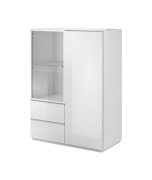 KOMÓD 100/136/48 cm  - fehér, faalapú anyag/Üveg (100/136/48cm) - Venda