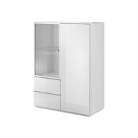 KOMÓD 100/136/48 cm  - fehér, faalapú anyag/Üveg (100/136/48cm) - Venda