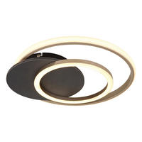 LED-DECKENLEUCHTE    38/36/6,5 cm  - Champagner/Opal, Design, Holzwerkstoff/Kunststoff (38/36/6,5cm) - Globo