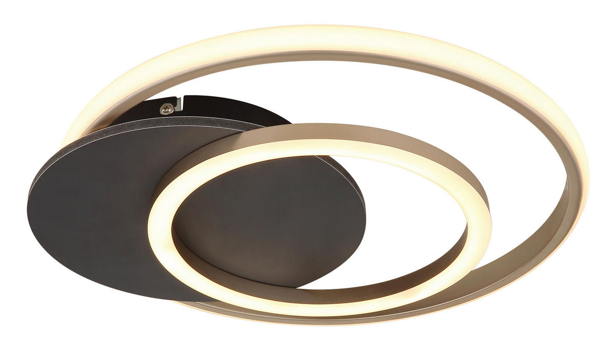 LED-DECKENLEUCHTE    38/36/6,5 cm  - Champagner/Opal, Design, Holzwerkstoff/Kunststoff (38/36/6,5cm) - Globo