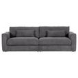 BIGSOFA Cord Dunkelgrau  - Dunkelgrau/Schwarz, KONVENTIONELL, Kunststoff/Textil (260/66/115cm) - Carryhome