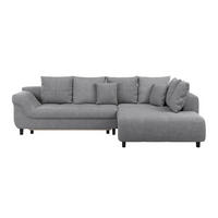 ECKSOFA in Webstoff Grau  - Schwarz/Grau, Design, Holz/Textil (309/197cm) - Livetastic