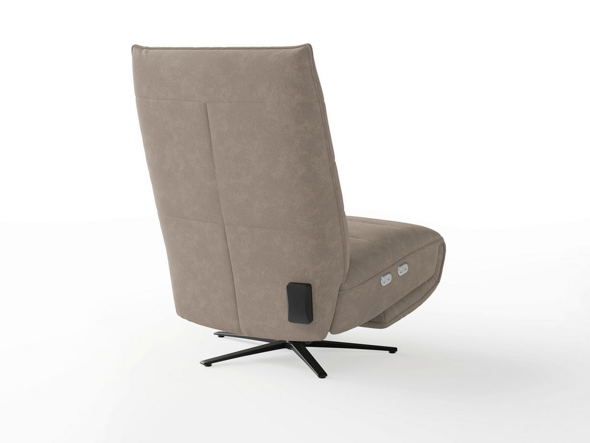RELAXSESSEL Textil Taupe  - Taupe/Schwarz, Basics, Textil/Metall (80/109/98cm) - Sit & More