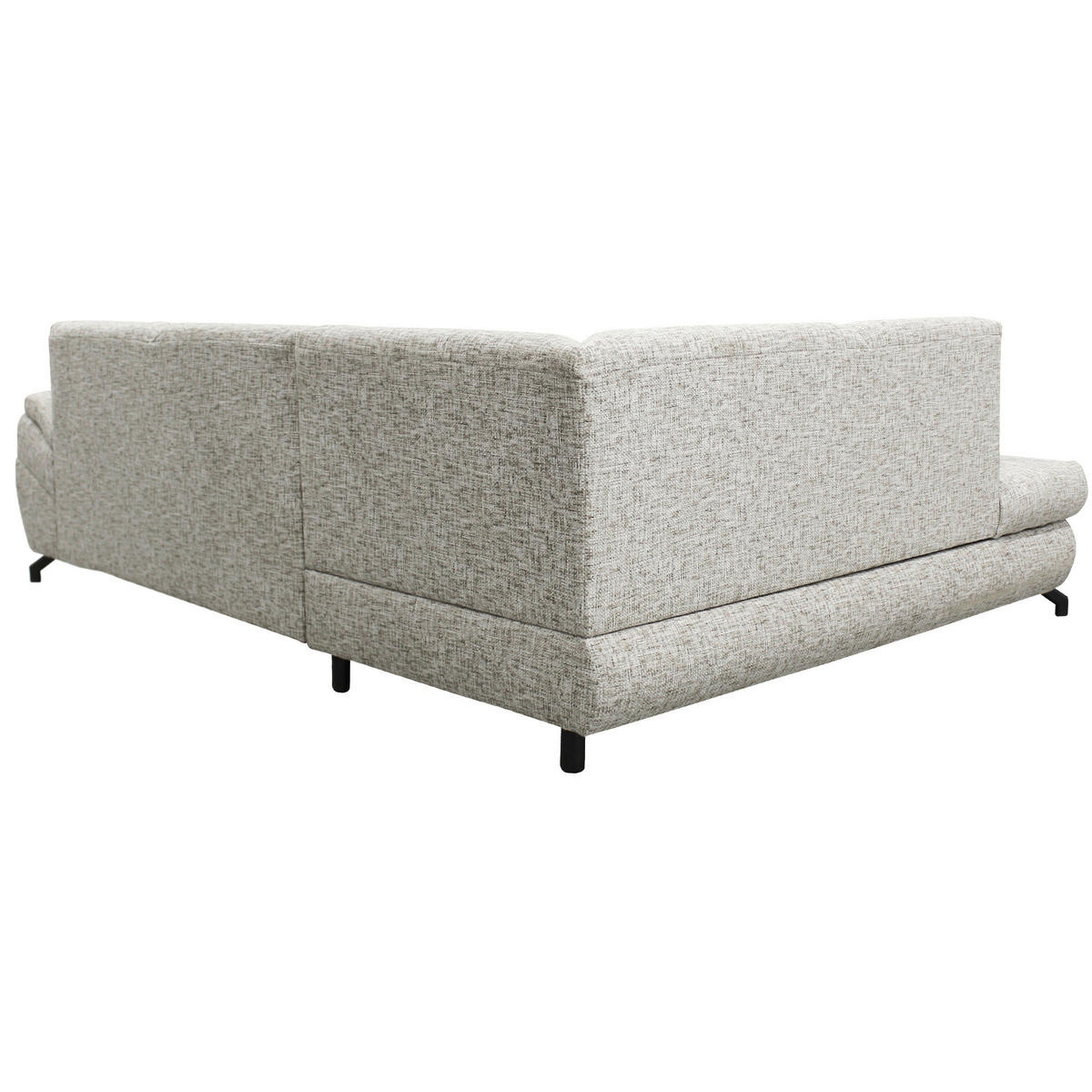ECKSOFA Beige Struktur, Plüsch  - Beige/Schwarz, Design, Textil/Metall (274/201cm) - MID.YOU