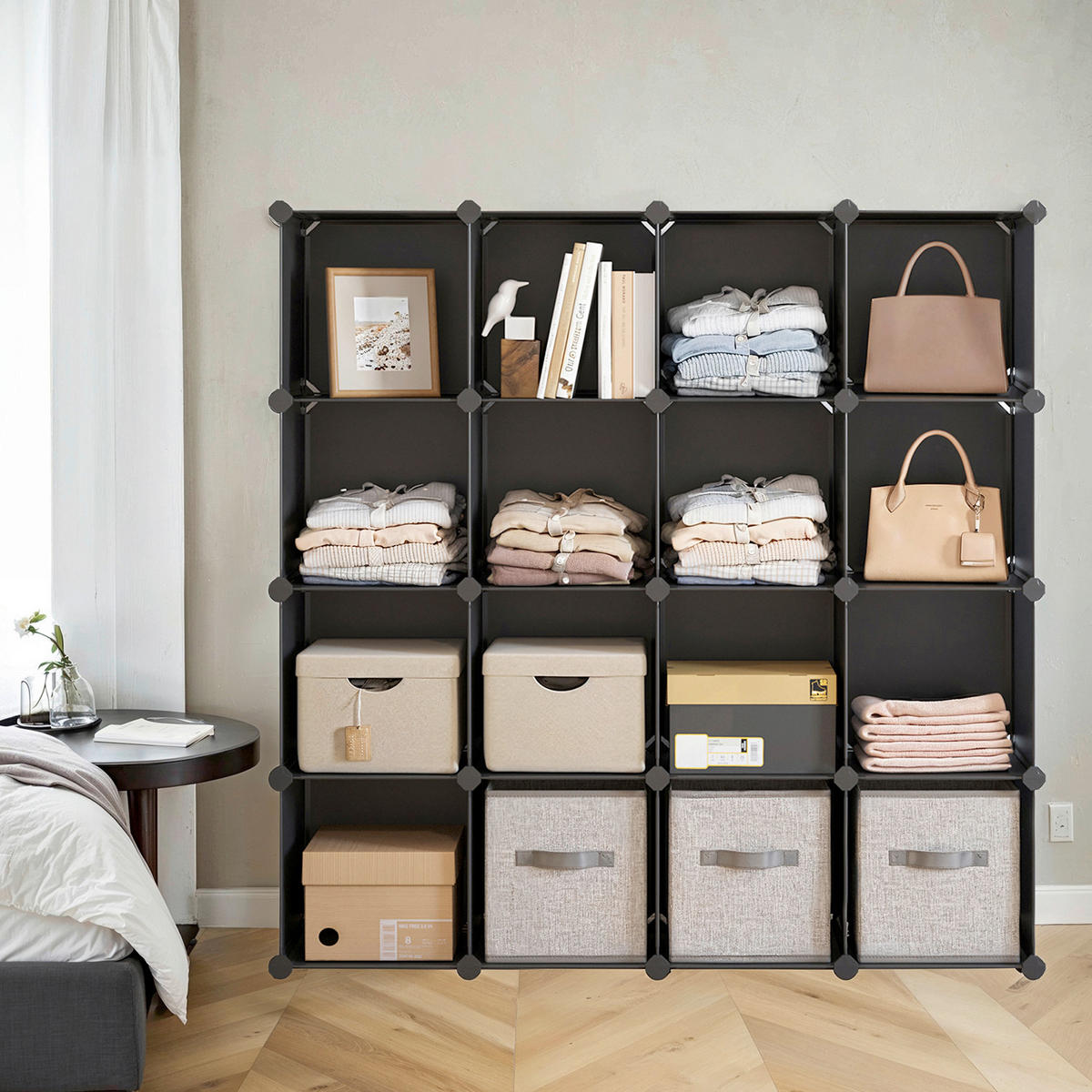 SCHUHREGAL Schwarz  - Schwarz, Trend, Kunststoff/Metall (123/123/31cm) - Boxxx