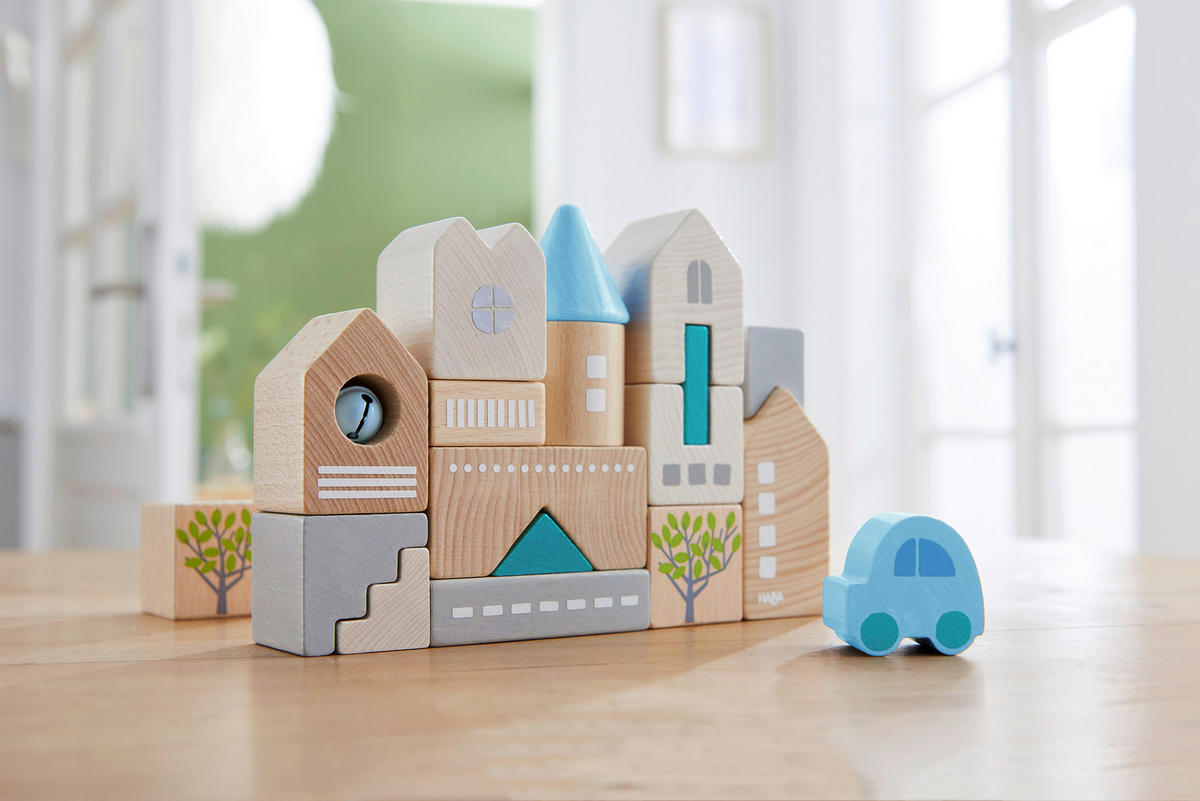 BAUSTEINE - Naturfarben/Weiß, Basics, Holz/Metall - Haba