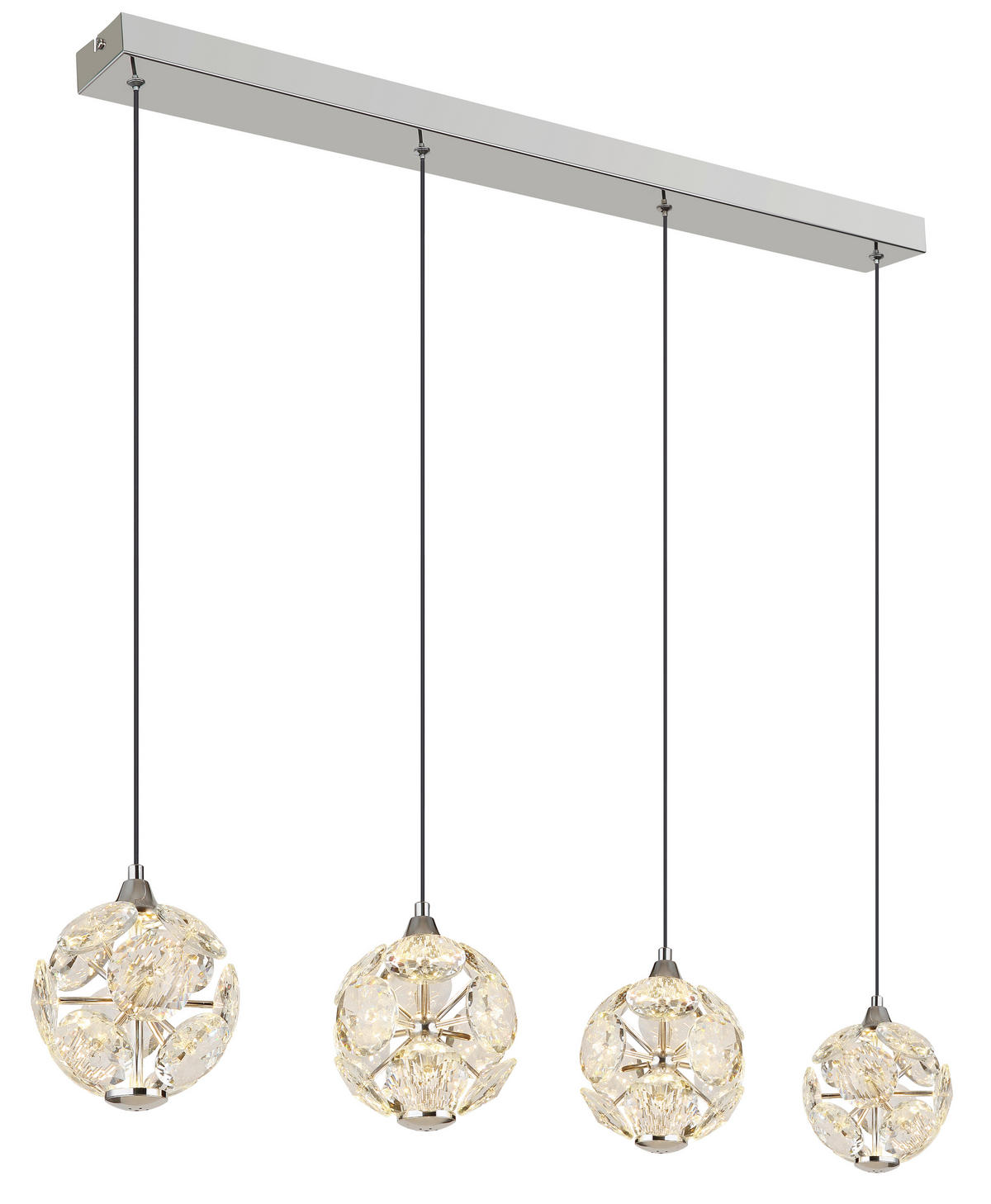 VISEČA LED-SVETILKA  VIRINA //3000 K/230 V/ - barve kroma/črna, Konvencionalno, kovina/umetna masa (93/15/150cm) - Globo