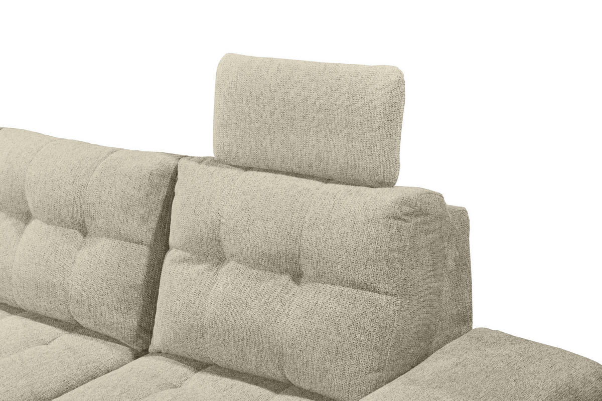WOHNLANDSCHAFT in Webstoff Beige  - Beige/Schwarz, Konventionell, Kunststoff/Textil (218/324/170cm) - MID.YOU