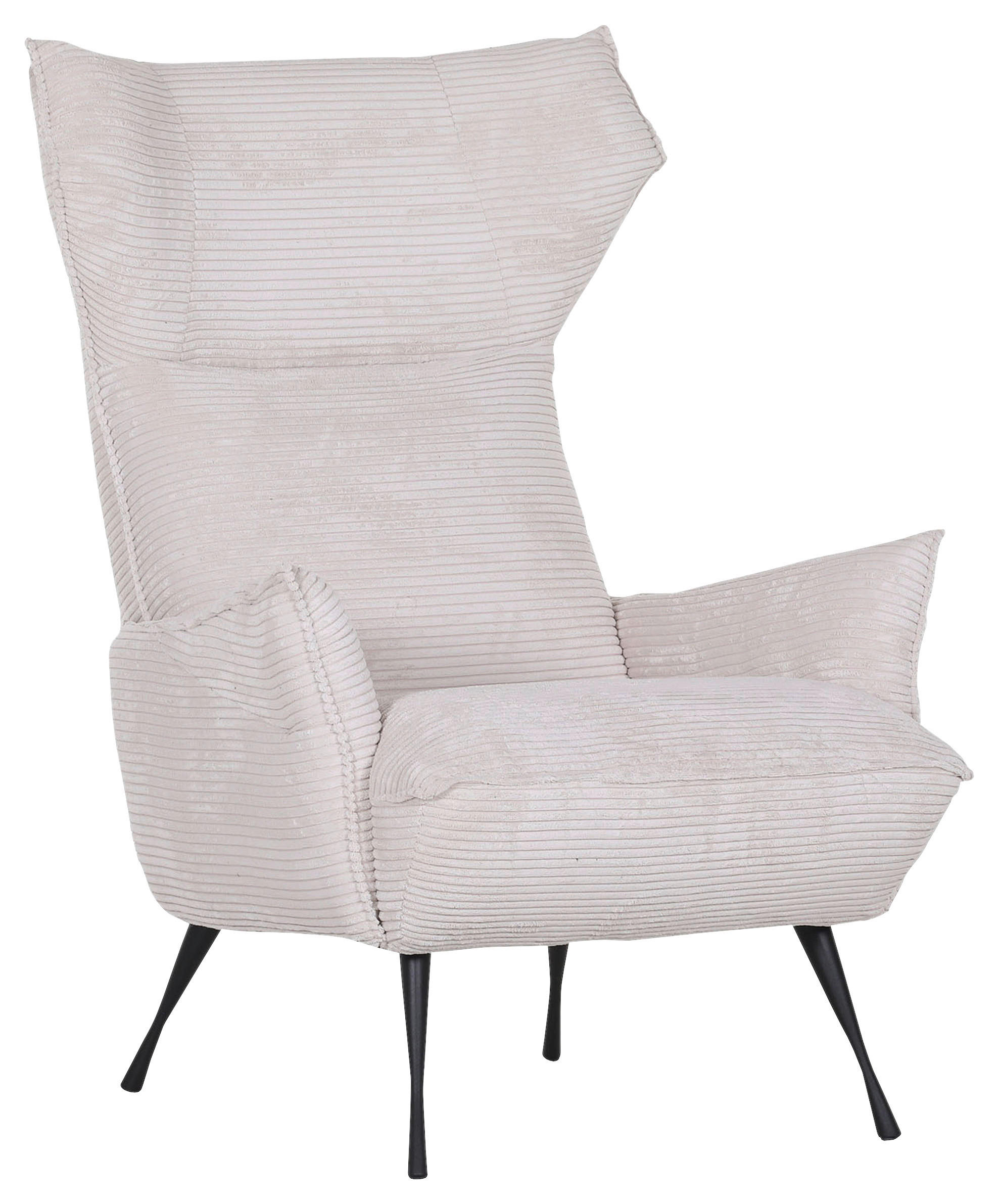 OHRENSESSEL in Cord Beige  - Beige/Schwarz, KONVENTIONELL, Textil/Metall (83/110/92cm) - MID.YOU