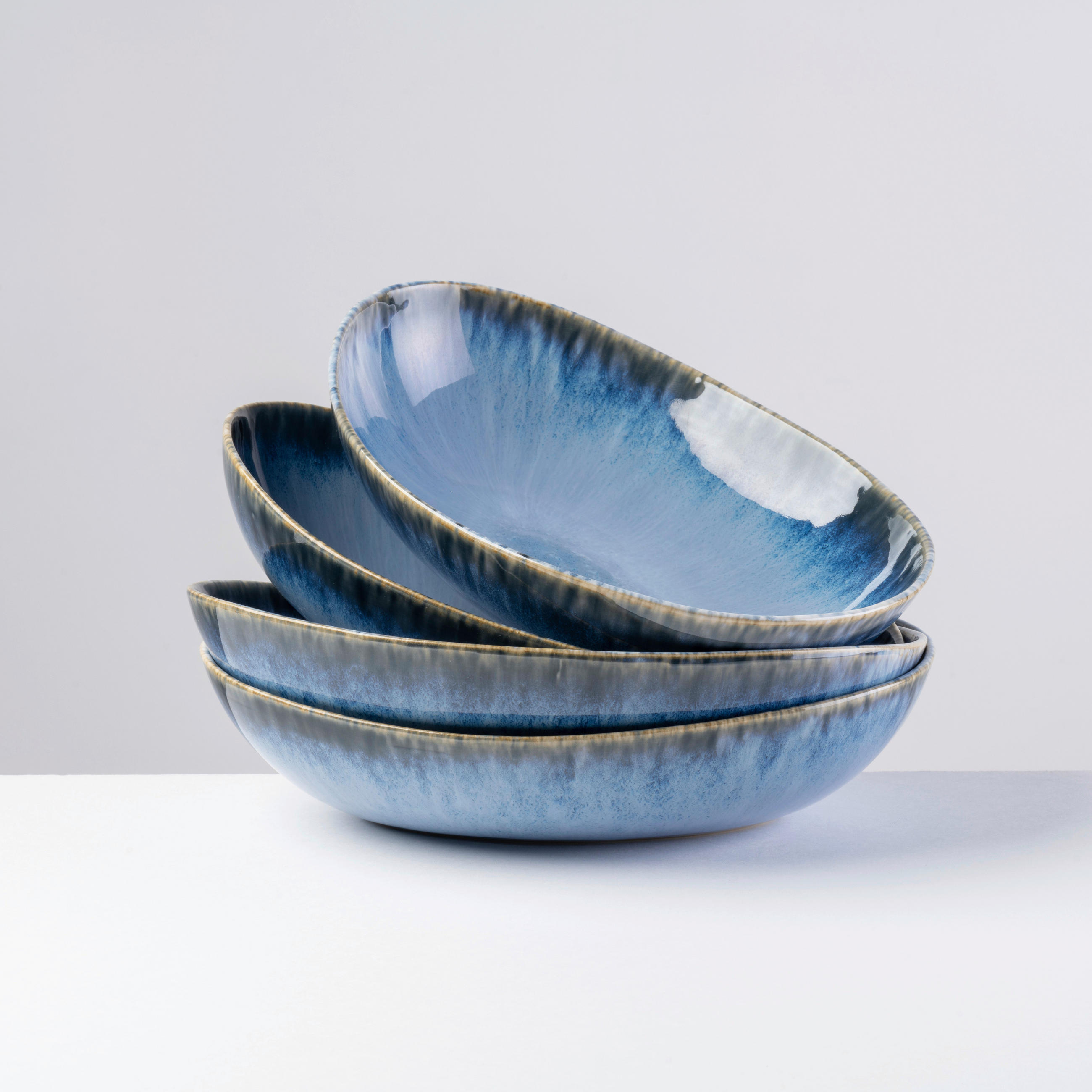 SCHÜSSELSET WILDE SCHLUCHT 4-teilig  - Blau, Basics, Keramik (26,3/5,5cm) - Gipfelstück