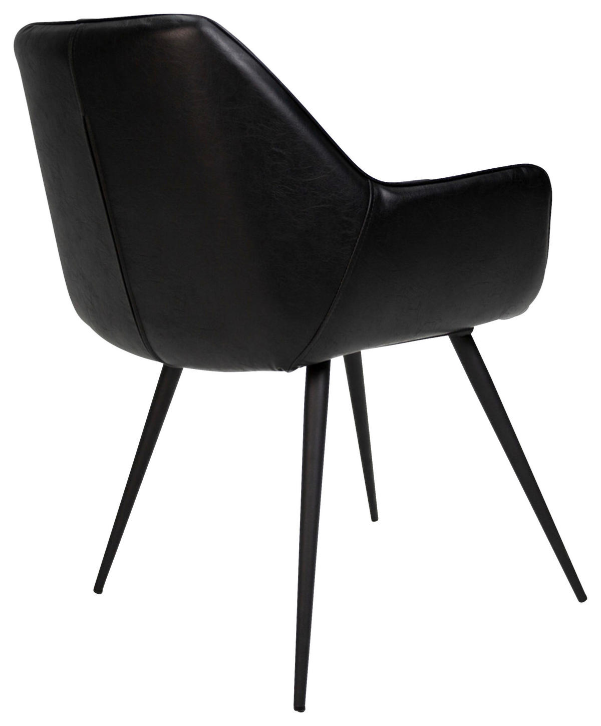 STUHL-SET 2 Stück  in Aluminium Lederlook  - Schwarz, KONVENTIONELL, Textil/Metall (62/83/60cm) - MID.YOU