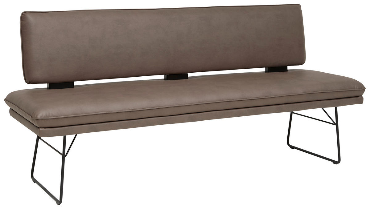 SITZBANK in Metall, Textil Braun, Schwarz  - Schwarz/Braun, Design, Textil/Metall (195/91/65cm) - Dieter Knoll