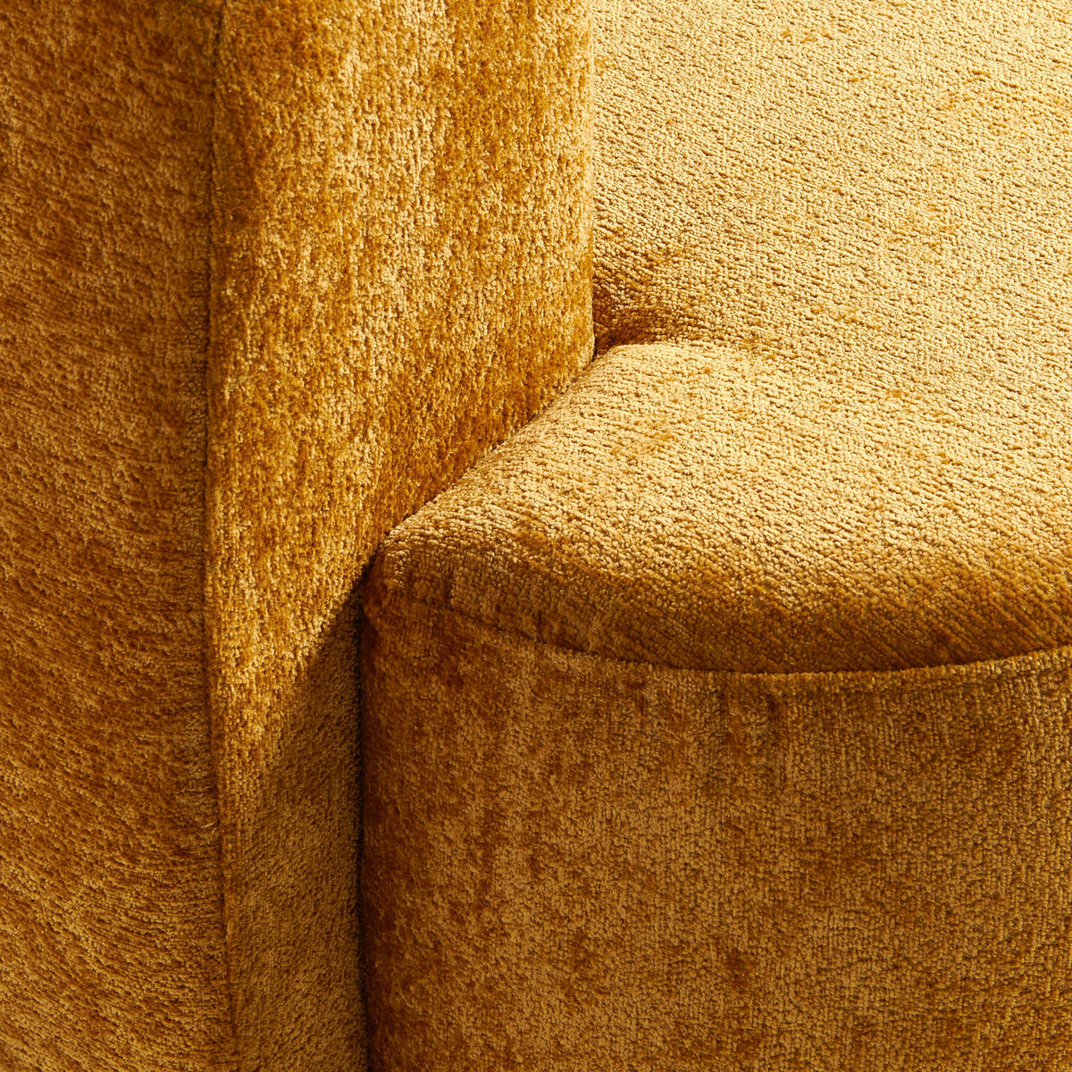 ECKSOFA Goldfarben Chenille  - Goldfarben/Schwarz, Design, Kunststoff/Textil (307/194cm) - Carryhome