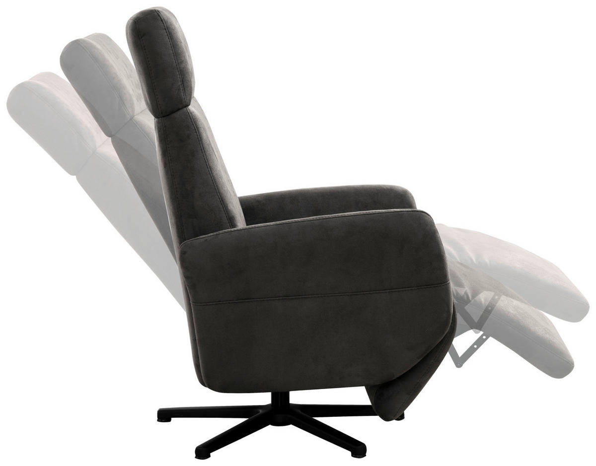 DREHSTUHL  in Mikrofaser Anthrazit  - Anthrazit/Schwarz, Konventionell, Textil/Metall (71/110/82cm) - Sit & More
