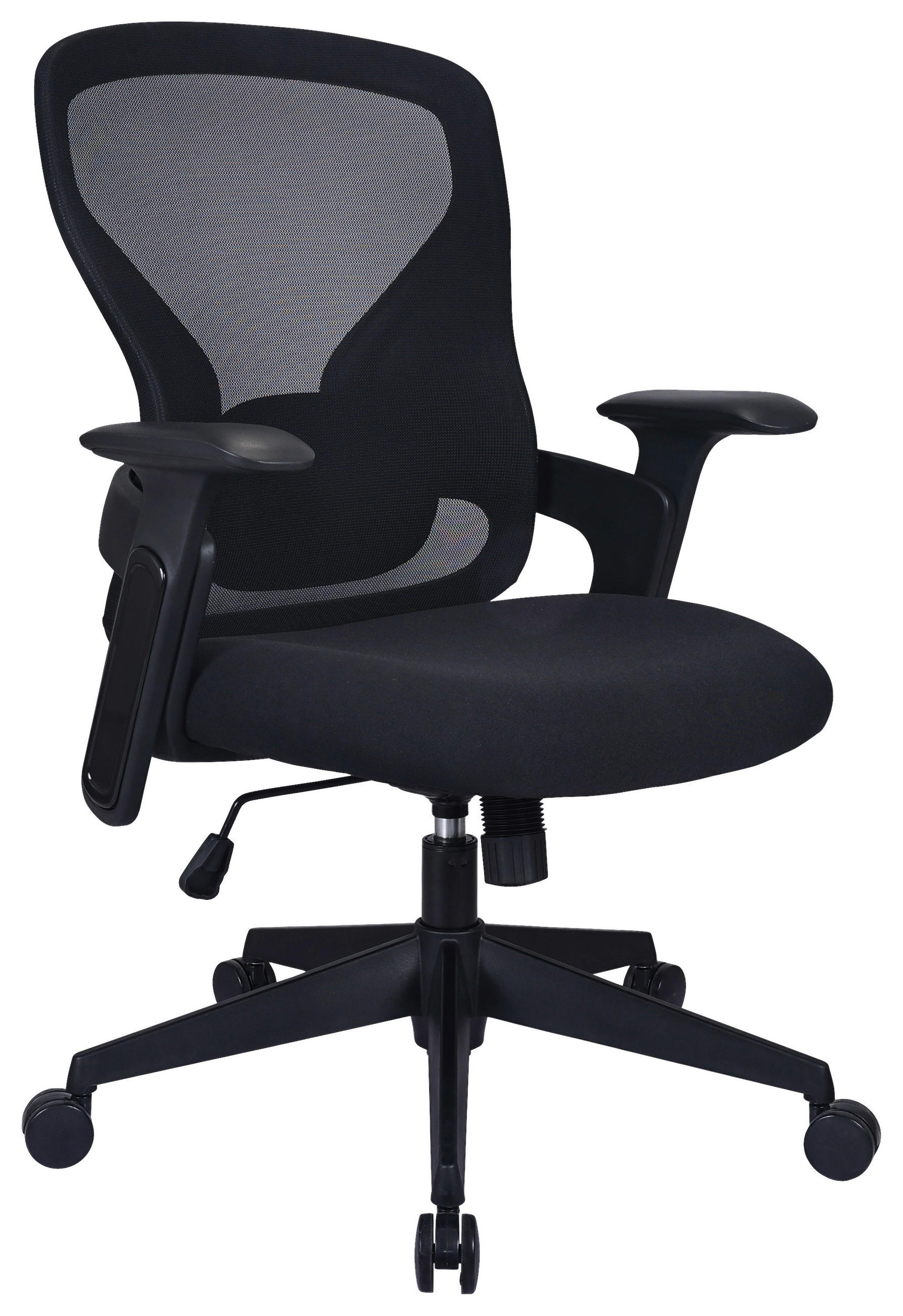 OTOČNÁ ŽIDLE, síťovina, tkaná látka, černá - černá, Moderní, kov/textil (66/98-108/64cm) - Modante