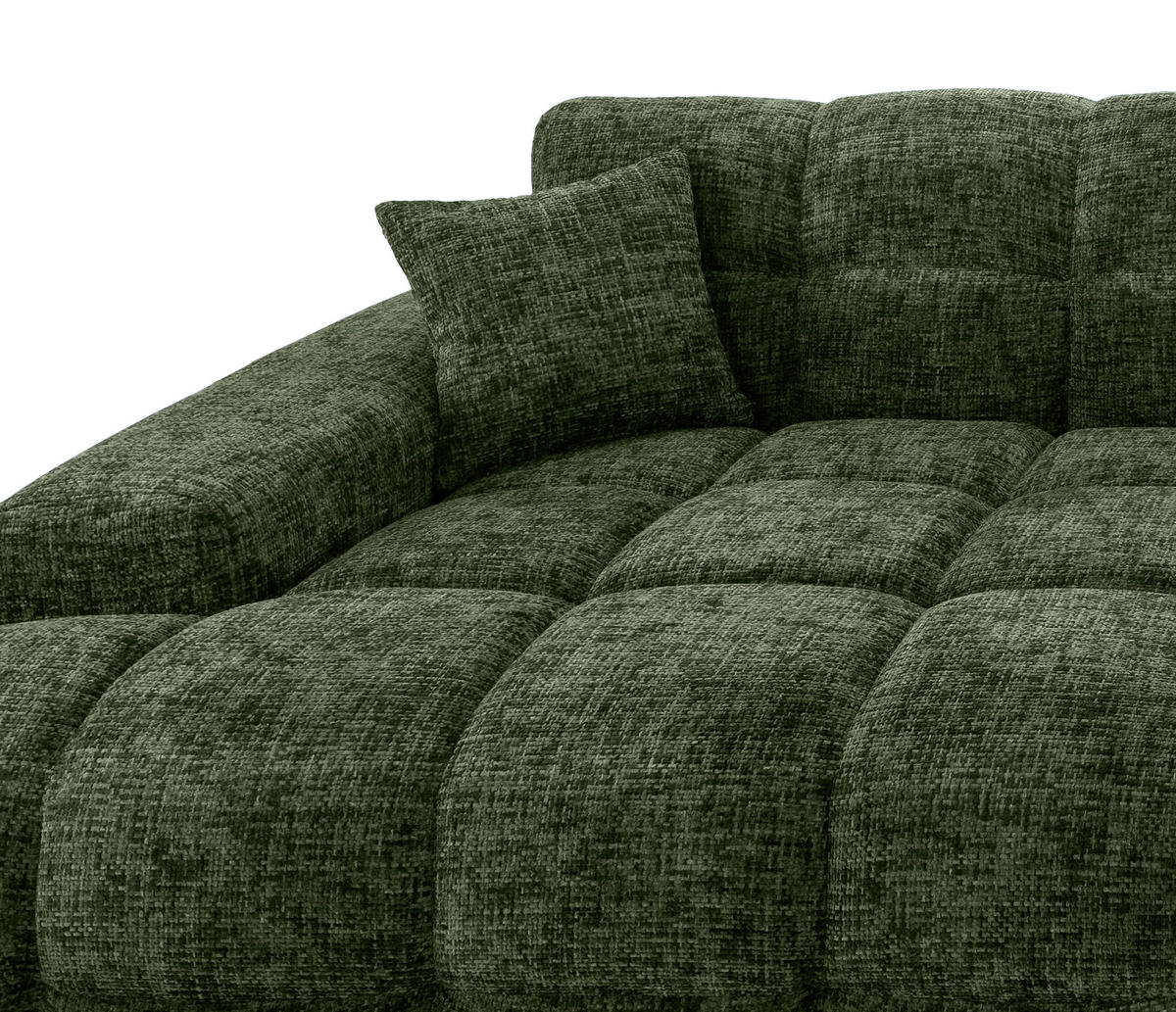ECKSOFA Bosco Dunkelgrün Struktur  - Dunkelgrün/Schwarz, MODERN, Kunststoff/Textil (152/301cm) - Livetastic