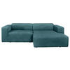 ECKSOFA BASMA in Cord Petrol  298/175 cm  - Petrol/Schwarz, Design, Kunststoff/Textil (298/175cm) - P & B