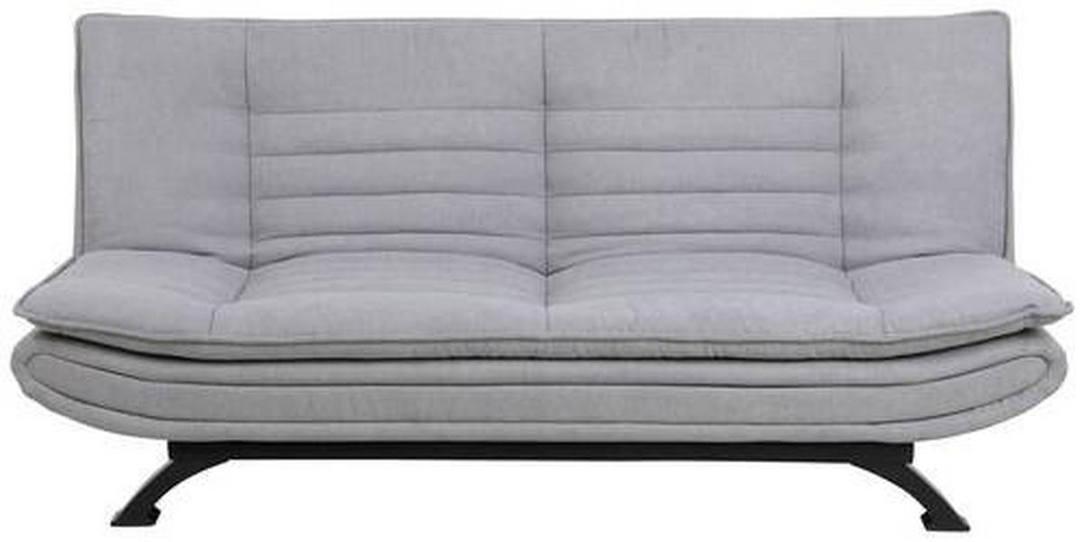 SCHLAFSOFA in Textil Hellgrau  - Hellgrau/Schwarz, Design, Textil/Metall (196/91/98cm) - MID.YOU