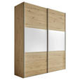 SCHWEBETÜRENSCHRANK 200/222/68 cm 2-türig Weiß, Eiche Artisan  - Alufarben/Eiche Artisan, Holzwerkstoff/Metall (200/222/68cm) - Moderano