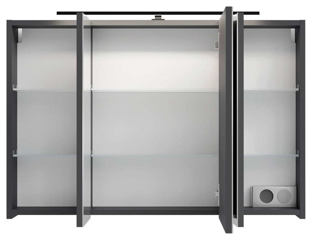 SPIEGELSCHRANK 90/60/20 cm  - Anthrazit, MODERN, Glas/Holzwerkstoff (90/60/20cm) - MID.YOU