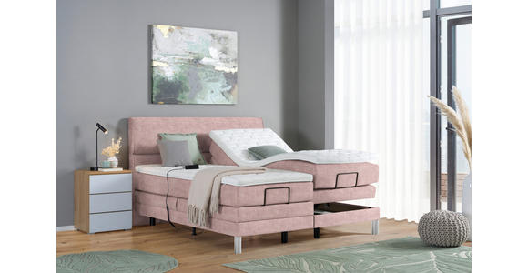 BOXSPRINGBETT 200/200 cm in Altrosa - Chromfarben/Altrosa, KONVENTIONELL, Kunststoff/Textil (200/200cm) - Voleo