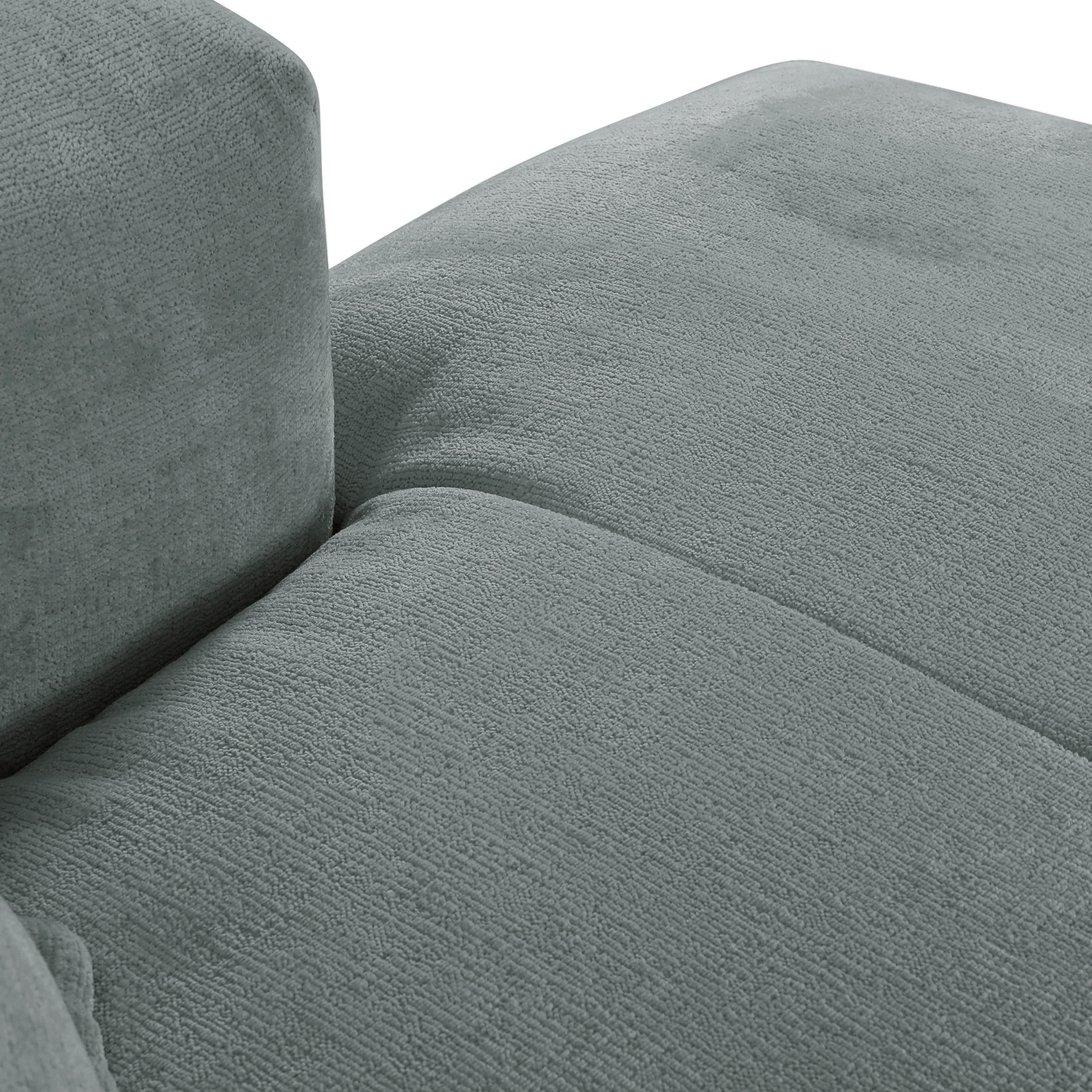 ECKSOFA Hellblau Chenille  - Schwarz/Hellblau, Design, Kunststoff/Textil (280/175cm) - Landscape