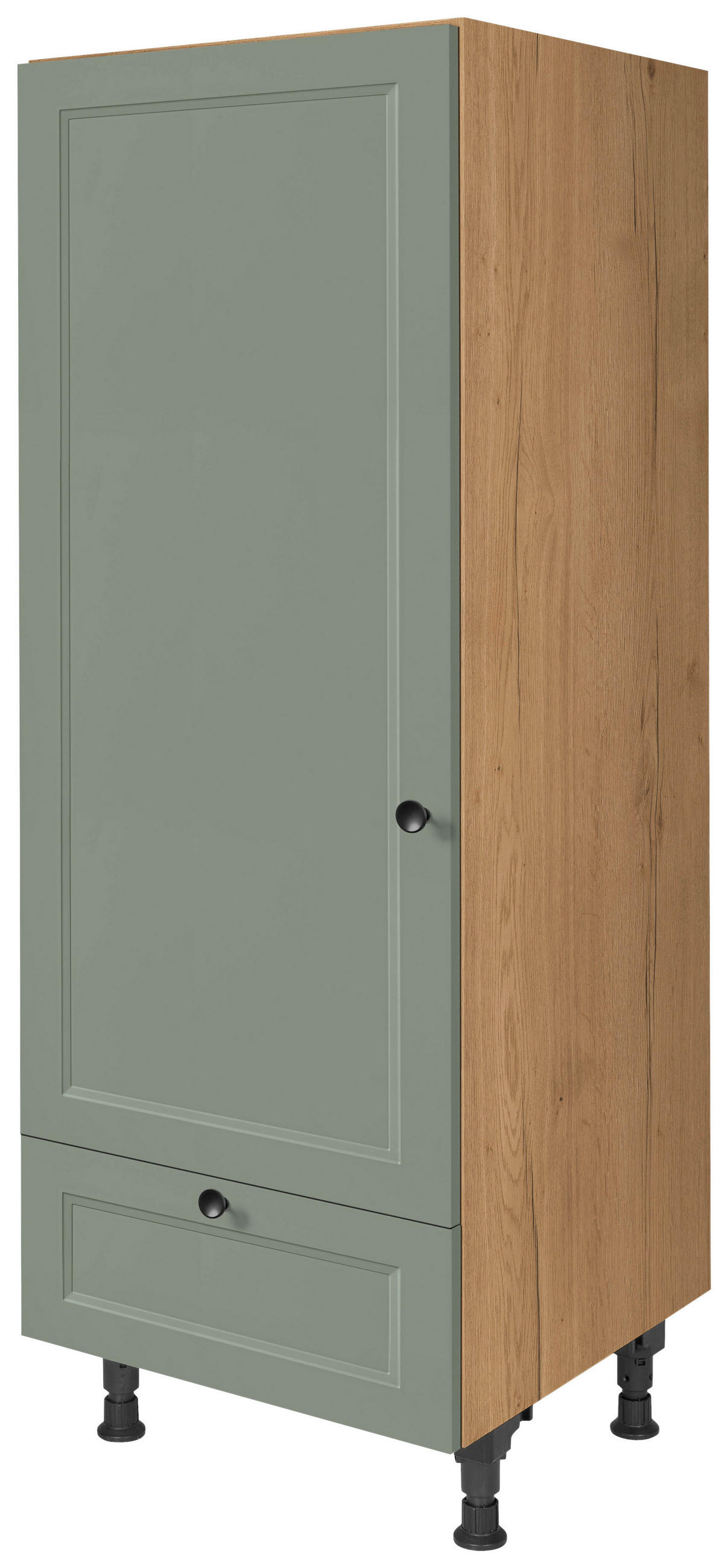 GERÄTEUMBAUSCHRANK 60/168/58 cm  in Grün  - Eichefarben/Schwarz, MODERN, Holzwerkstoff/Metall (60/168/58cm) - Nobilia