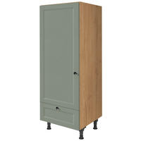 GERÄTEUMBAUSCHRANK 60/168/58 cm  in Grün  - Eichefarben/Schwarz, MODERN, Holzwerkstoff/Metall (60/168/58cm) - Nobilia