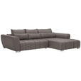 ECKSOFA in Webstoff Hellbraun  - Hellbraun/Silberfarben, MODERN, Kunststoff/Textil (304/218cm) - Carryhome