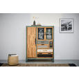 KOMMODE  in 95/121/34 cm  - Messingfarben/Blaugrau, LIFESTYLE, Glas/Holz (95/121/34cm) - Landscape
