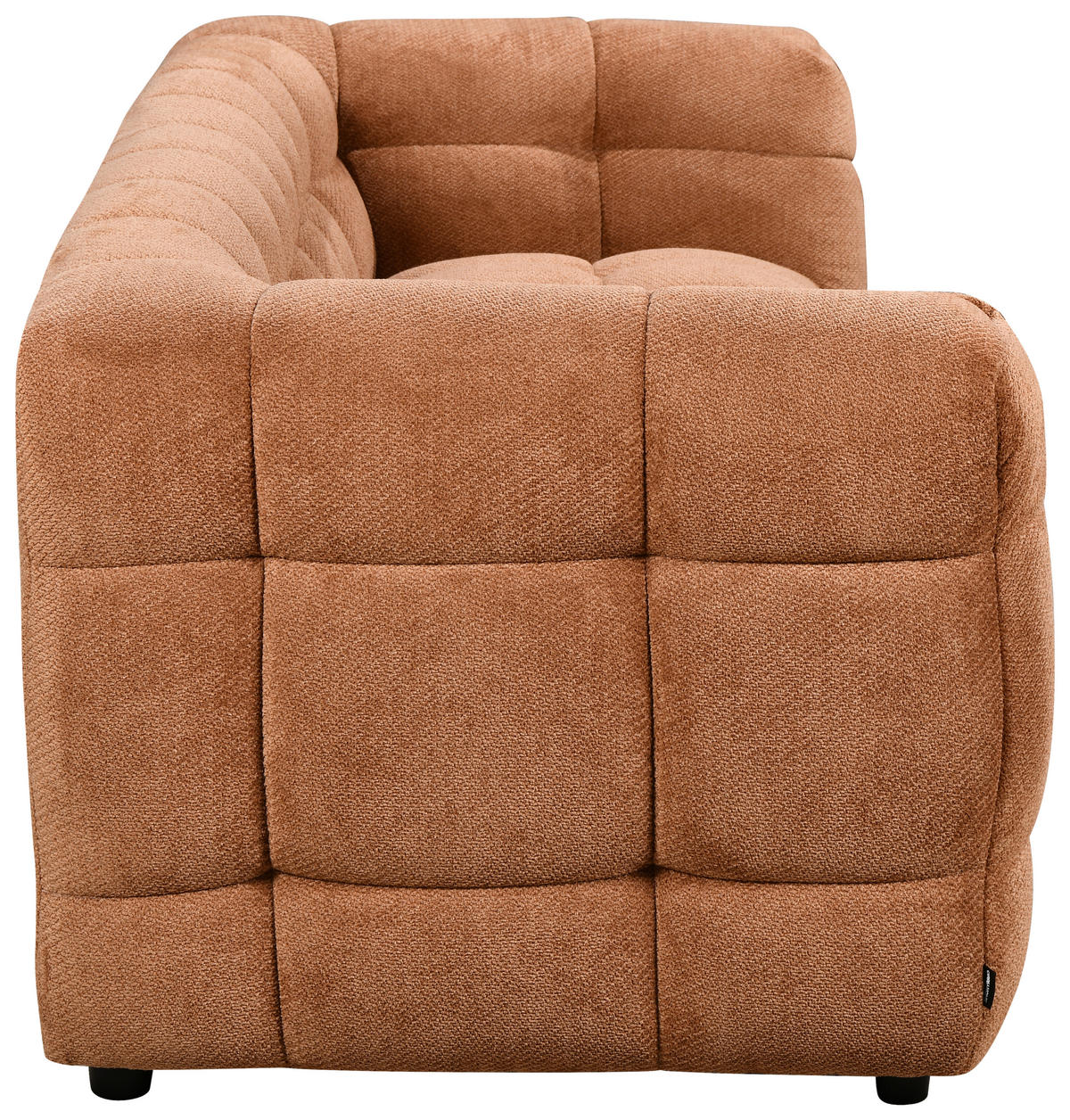 3-SITZER-SOFA Struktur Rostfarben  - Rostfarben/Schwarz, Design, Holz/Kunststoff (218/71/90cm) - Carryhome