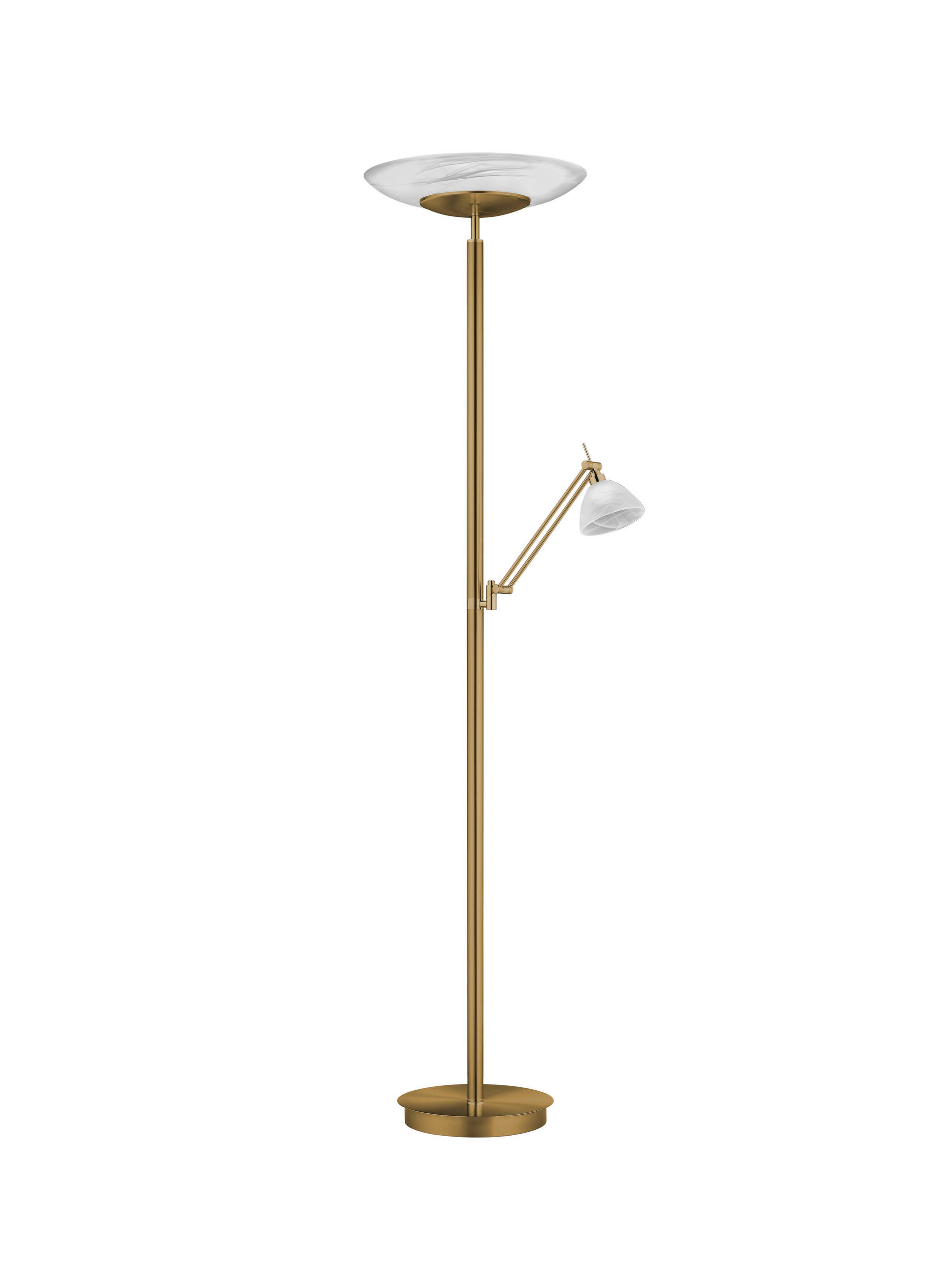LED-STEHLEUCHTE 42/182 cm    - Messingfarben, KONVENTIONELL, Glas/Metall (42/182cm) - Hell
