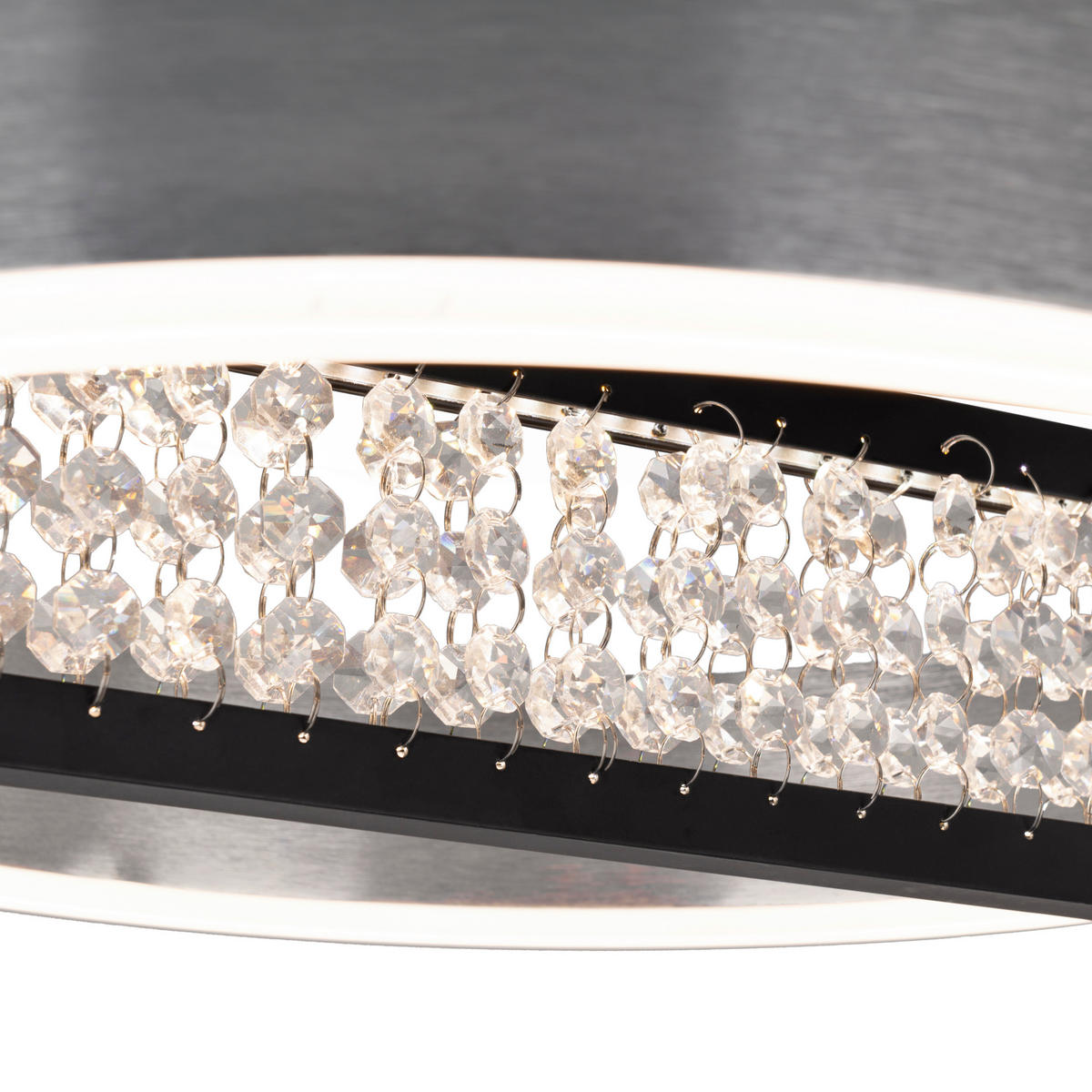 LED-PENDELLEUCHTE YVARIS 53,2/50/120 cm   - Chromfarben/Schwarz, Design, Kunststoff/Metall (53,2/50/120cm) - Näve