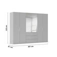 DREHTÜRENSCHRANK 301/223/61 cm,  in Graphitfarben, 6-türig  - Graphitfarben, Basics, Glas/Holzwerkstoff (301/223/61cm) - Novel