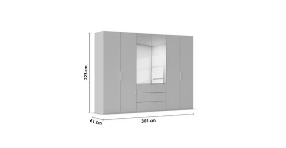 DREHTÜRENSCHRANK 301/223/61 cm,  in Graphitfarben, 6-türig  - Graphitfarben, Basics, Glas/Holzwerkstoff (301/223/61cm) - Novel