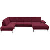 WOHNLANDSCHAFT in Webstoff Rot, Bordeaux  - Bordeaux/Rot, Design, Textil/Metall (208/344/180cm) - Dieter Knoll