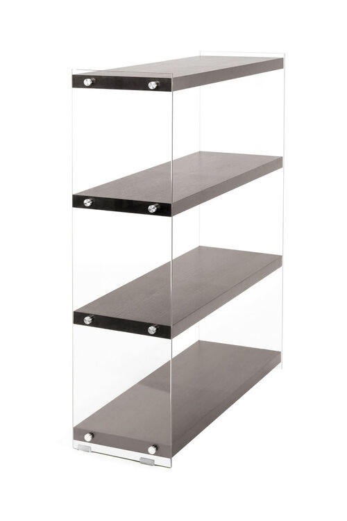 REGAL  83/113/29,5 cm Dunkelbraun  - Dunkelbraun, Modern, Glas/Holzwerkstoff (83/113/29,5cm) - Kayoom