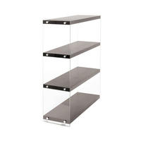 REGAL  83/113/29,5 cm Dunkelbraun  - Dunkelbraun, Modern, Glas/Holzwerkstoff (83/113/29,5cm) - Kayoom