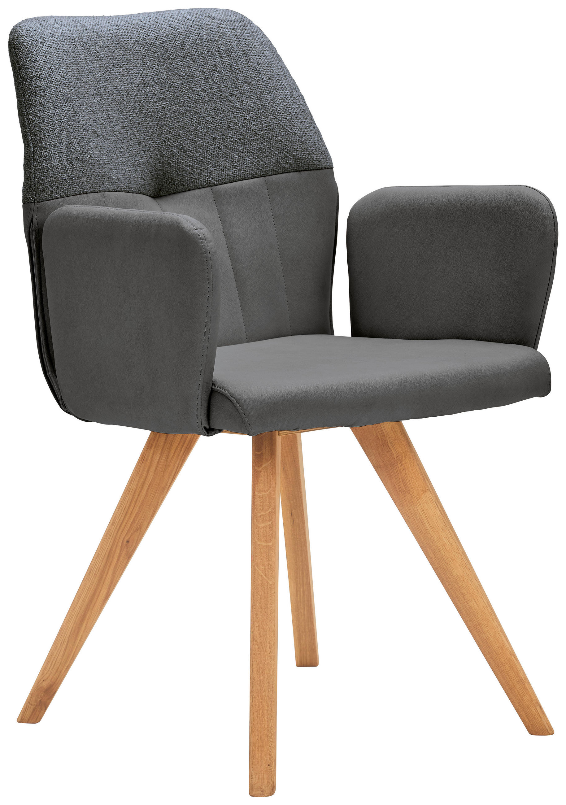 ARMLEHNSTUHL  in Lederlook, Webstoff  - Eichefarben/Anthrazit, Konventionell, Holz/Textil (57/87/63cm) - Valdera