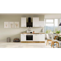 KÜCHENBLOCK   in Eichefarben, Magnolie  - Eichefarben/Magnolie, MODERN, Holzwerkstoff/Metall (220l) - FlexWell