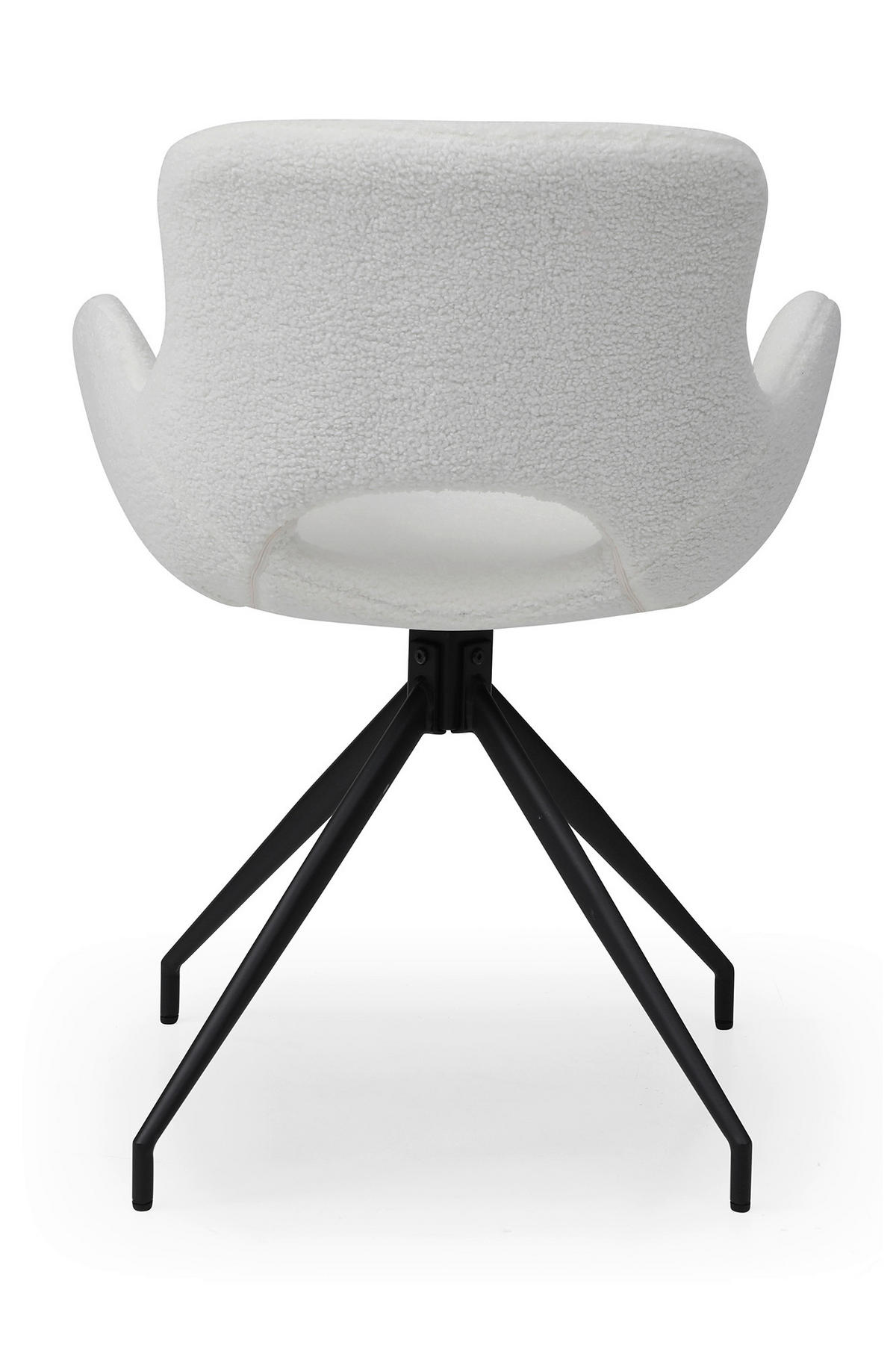 ARMLEHNSTUHL  in Teddystoff  - Schwarz/Weiß, MODERN, Textil/Metall (56/83/57cm) - Livetastic