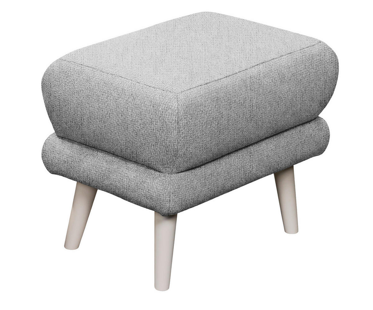 HOCKER MINA Mikrovelours Hellgrau  - Kaschmir/Hellgrau, MODERN, Holz/Textil (63/43/42cm) - MID.YOU
