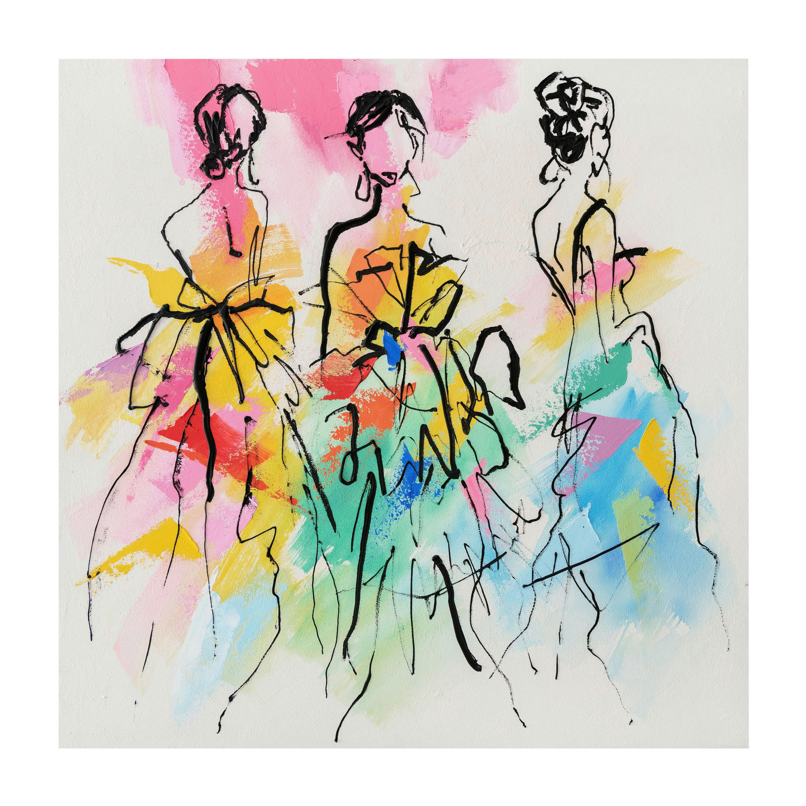Monee Ölgemälde Mehrfarbig 100x100 cm