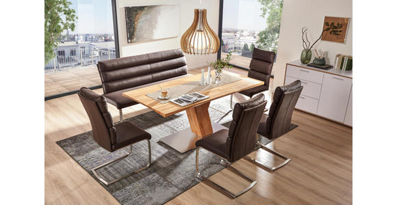 SCHWINGSTUHL in Metall, Textil Edelstahlfarben, Dunkelbraun - Edelstahlfarben/Dunkelbraun, Design, Textil/Metall (49/74/44cm) - Cantus