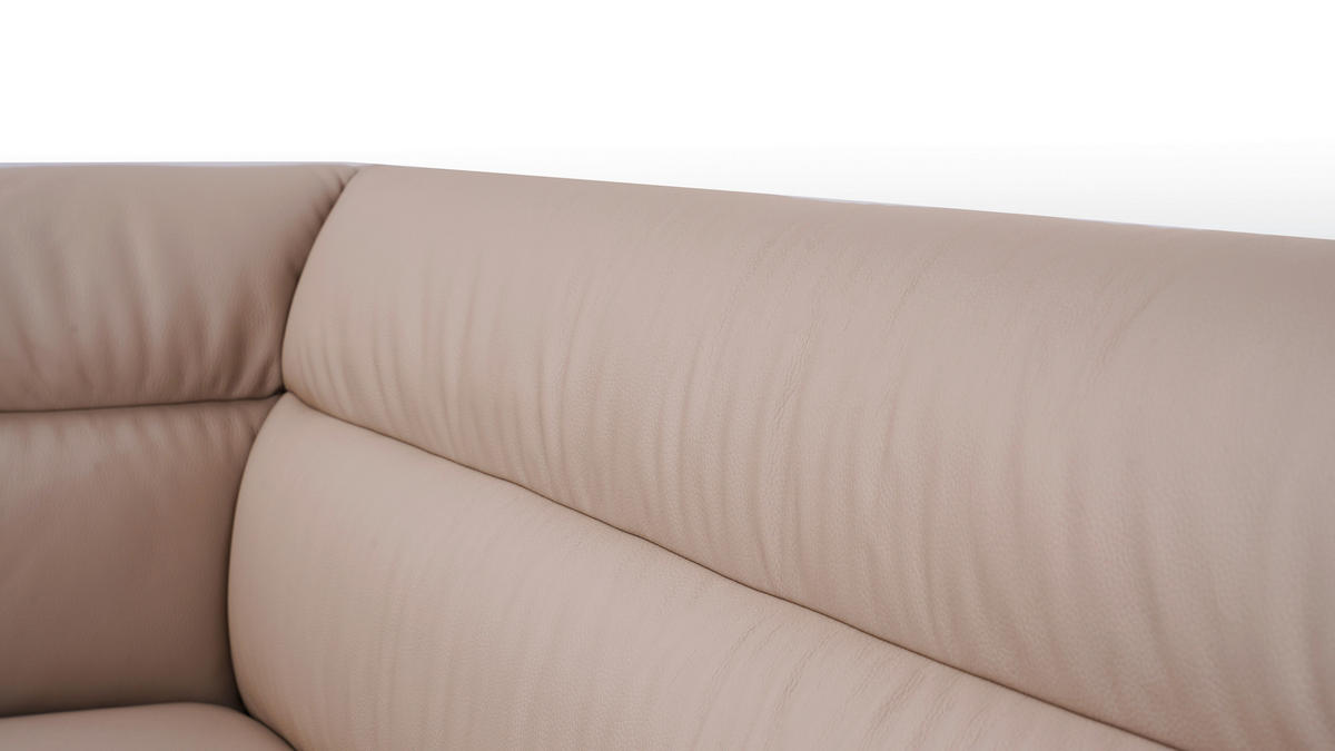 ECKBANK 237/178 cm Struktur Echtleder Schwarz, Taupe   - Taupe/Schwarz, Design, Leder/Textil (237/178cm) - Novel