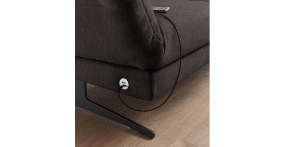 ECKSOFA Dunkelbraun Flachgewebe  - Dunkelbraun/Schwarz, Design, Textil/Metall (279-327/176-217cm) - Dieter Knoll