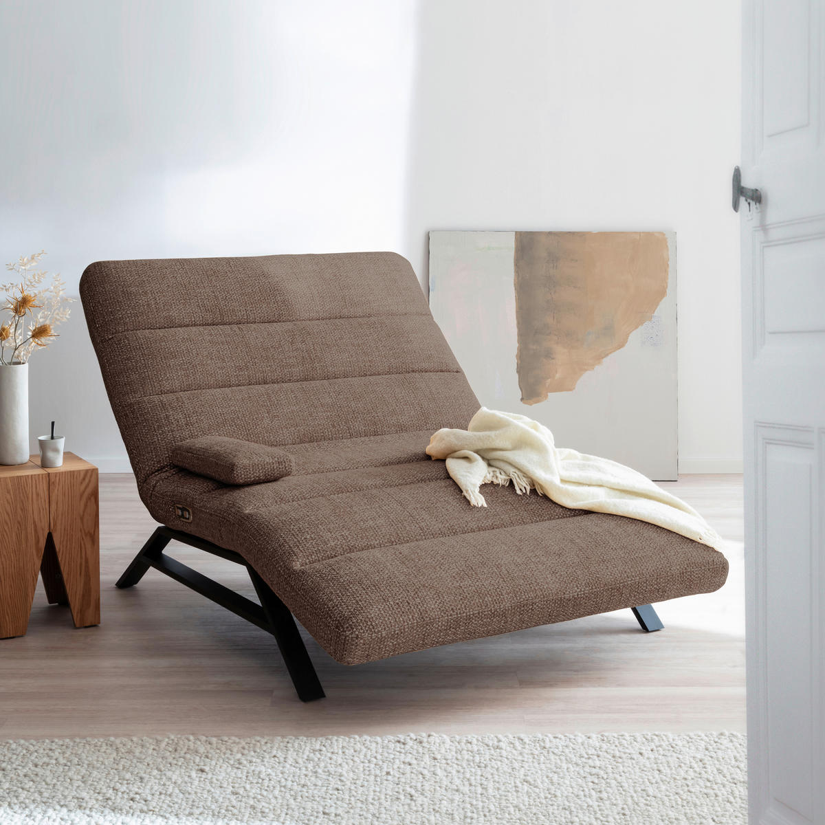 RELAXLIEGE Chenille Braun  - Schwarz/Braun, Design, Textil/Metall (120/54-113/158-198cm) - Pure Home Lifestyle