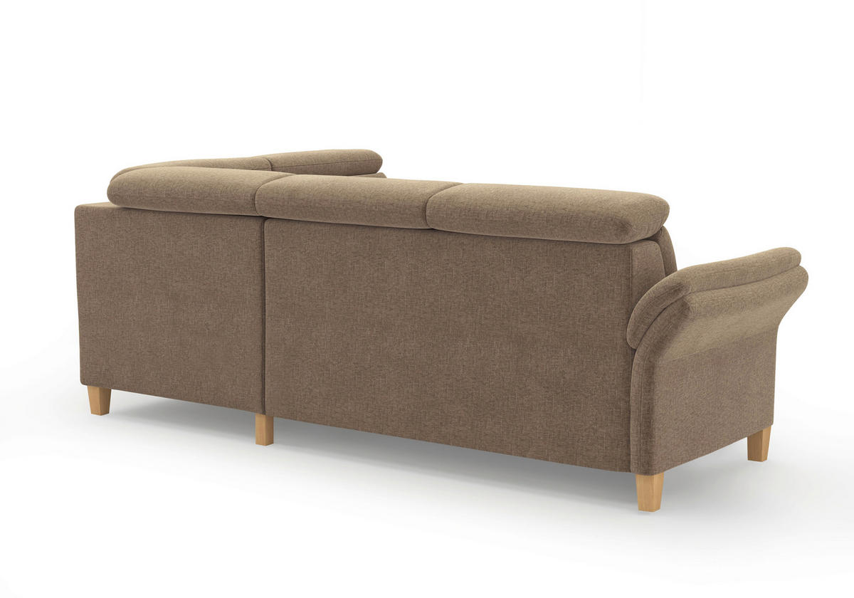 ECKSOFA GLENDALE E Hellbraun Flachgewebe  - Hellbraun/Eichefarben, KONVENTIONELL, Holz/Textil (247/193cm) - Sit & More